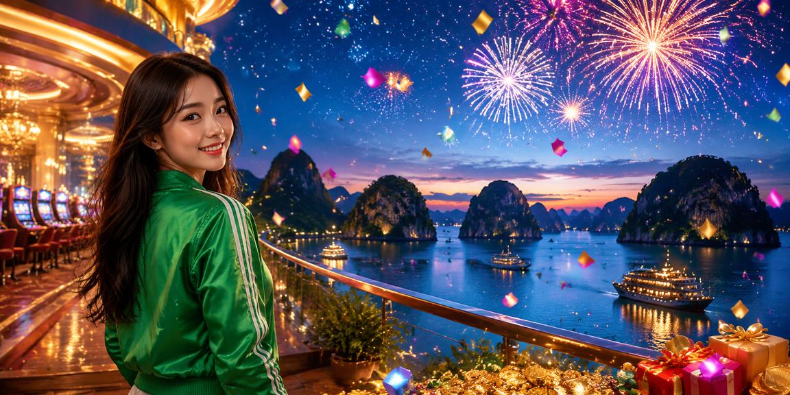 Khung cảnh vịnh Hạ Long với người chơi thư giãn bên casino giải trí trực tuyến